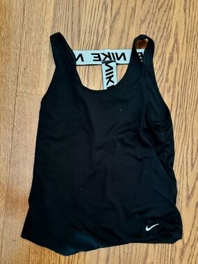 Nike Black Tank with White Swoosh